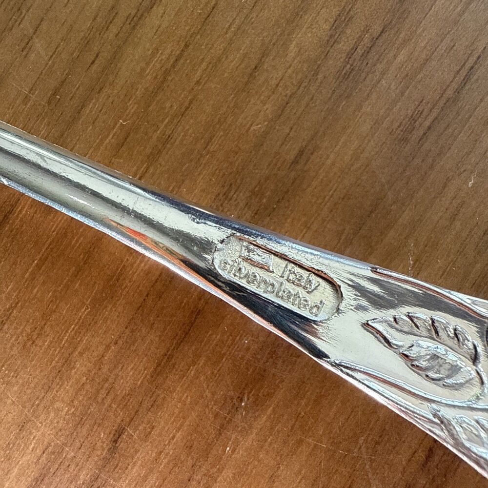 ITALIAN CRAFTED 12'' SILVERPLATED DESSERT Pie SERVER Italy Engraved Elegant - Picture 6 of 7